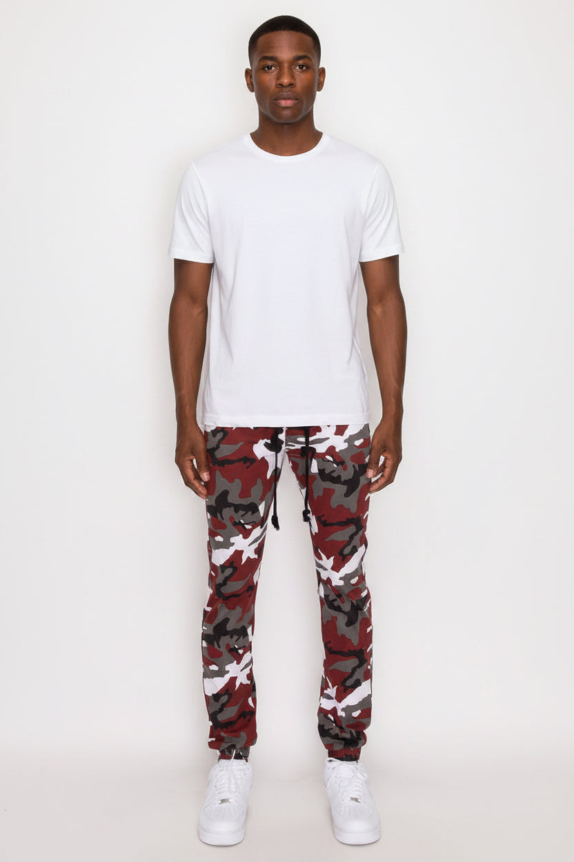 Burgundy Camo Joggers