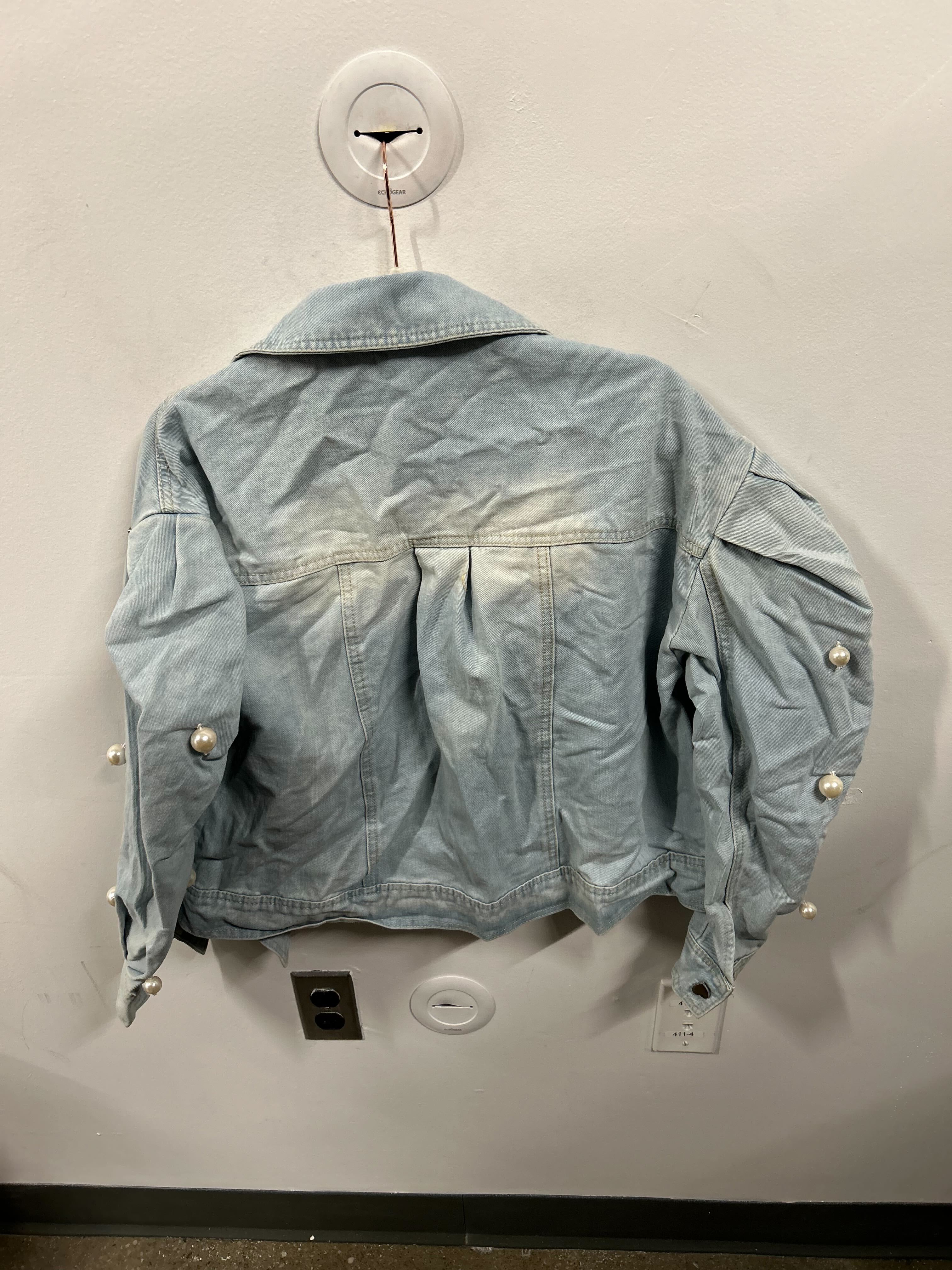 Pearl & Stud Embellished Denim Jacket