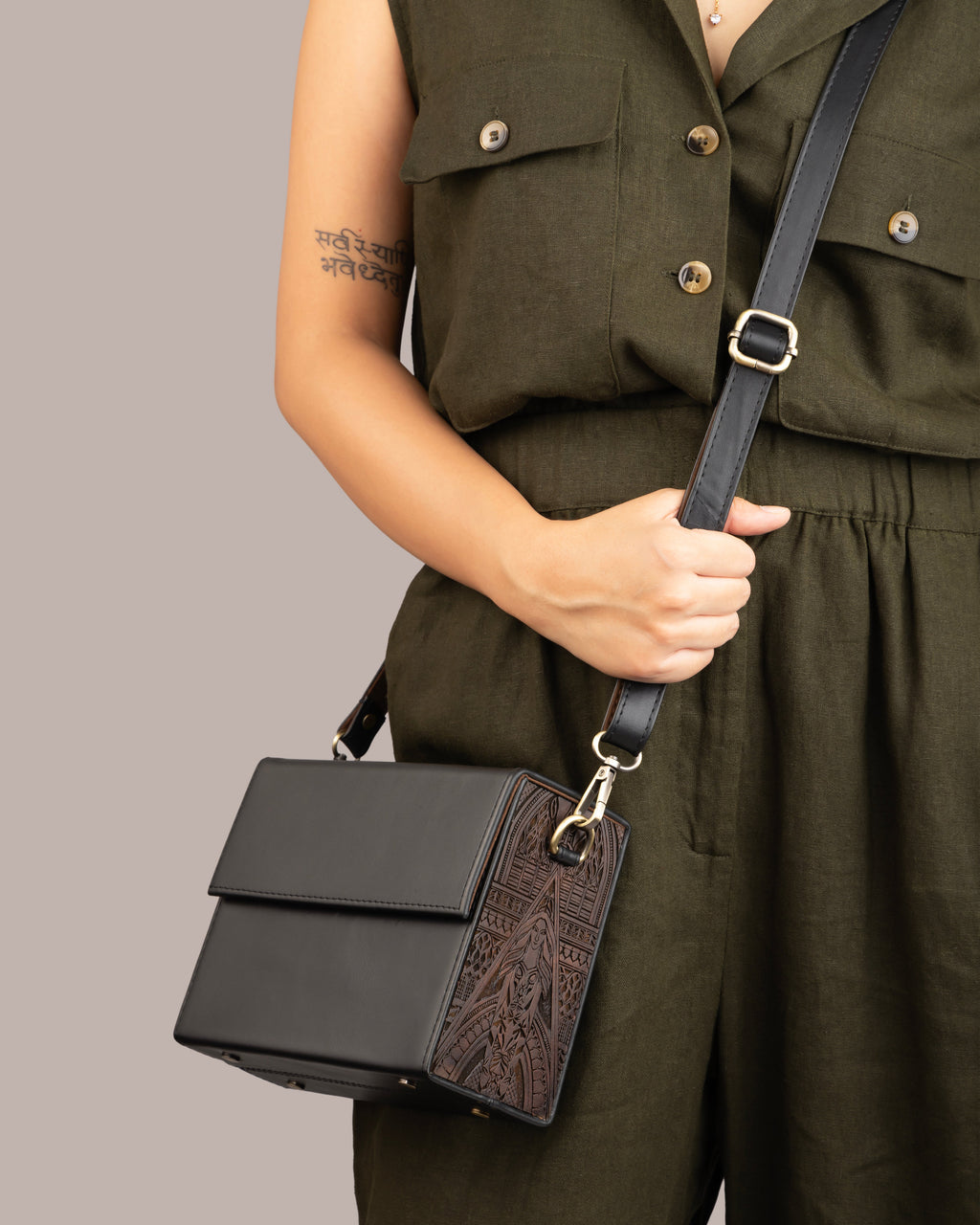 Angelica Black Leather Bag