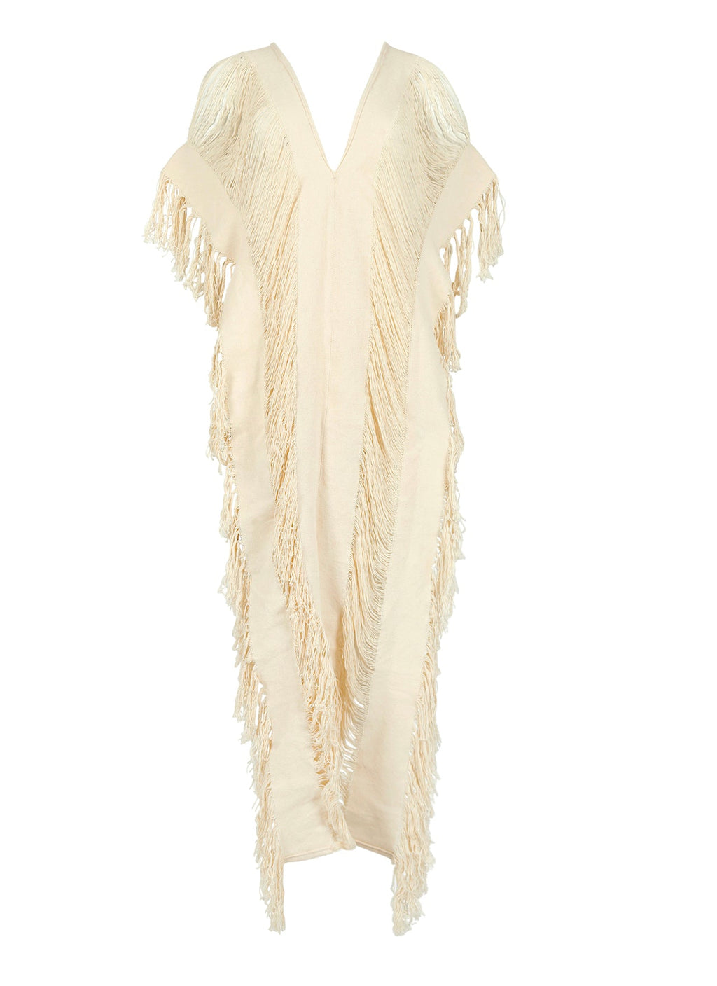 Handmade Frayed Maxi Beach Cotton Dress "DALIA", Swim Cover-Up more Colors