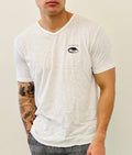 "Elevate Your Energy" on our 4 Corners Vneck (White)