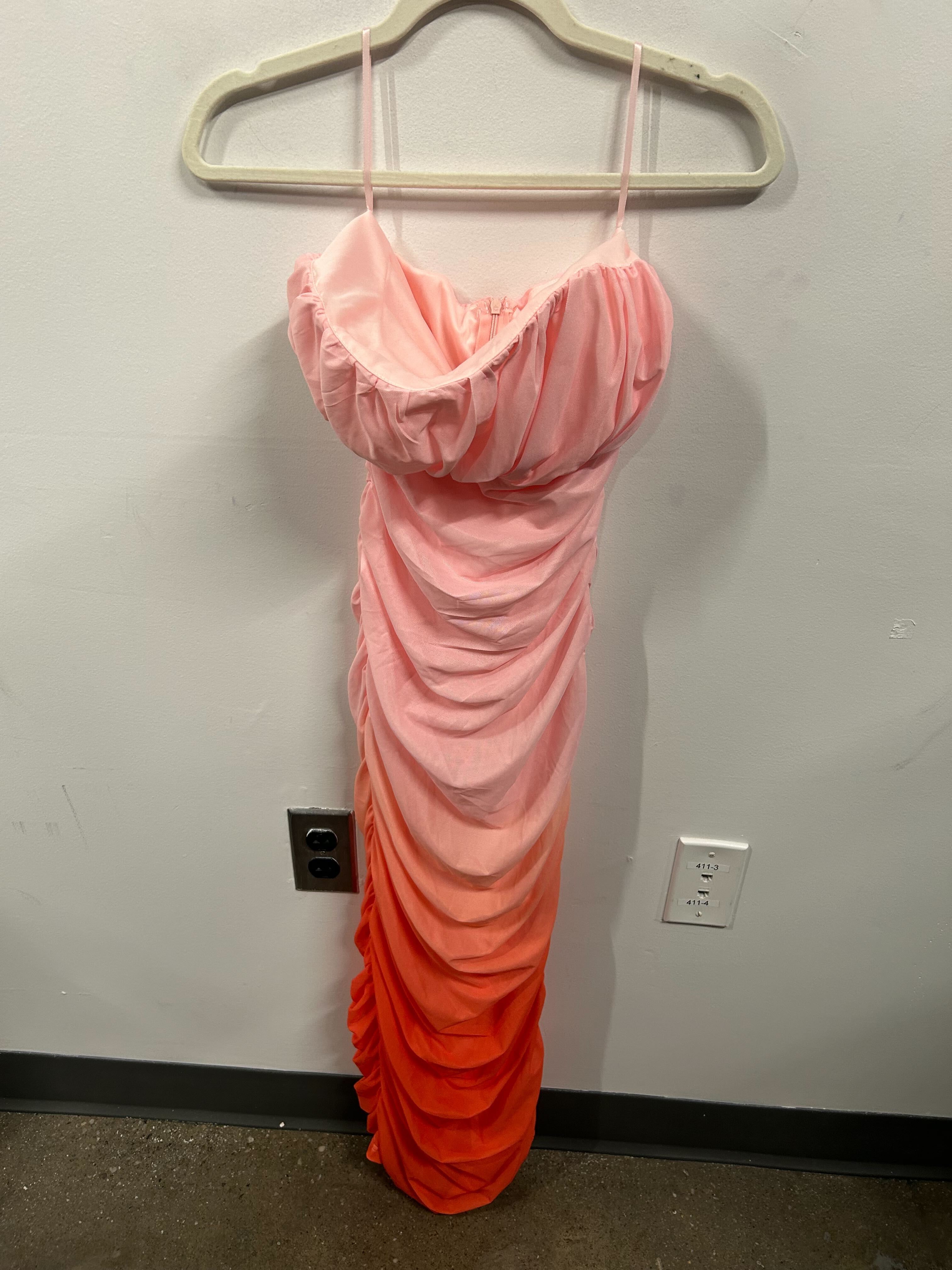 Sunset Ombre Ruched Tube Dress