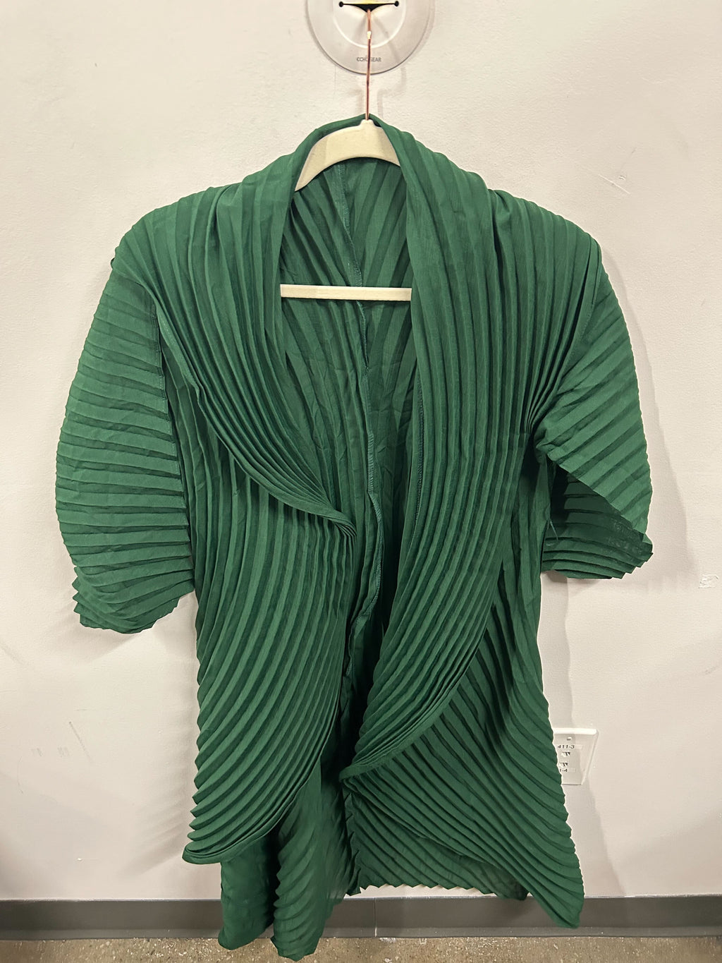 Emerald Pleated Cocoon Coat