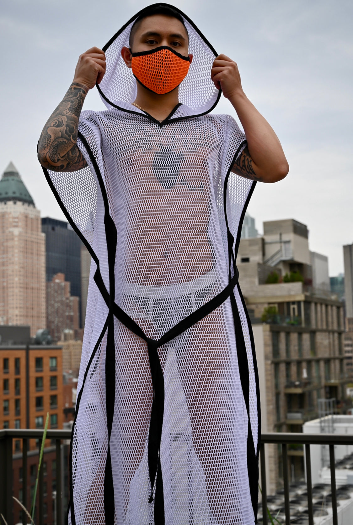Honeycomb  White Mesh Tunic