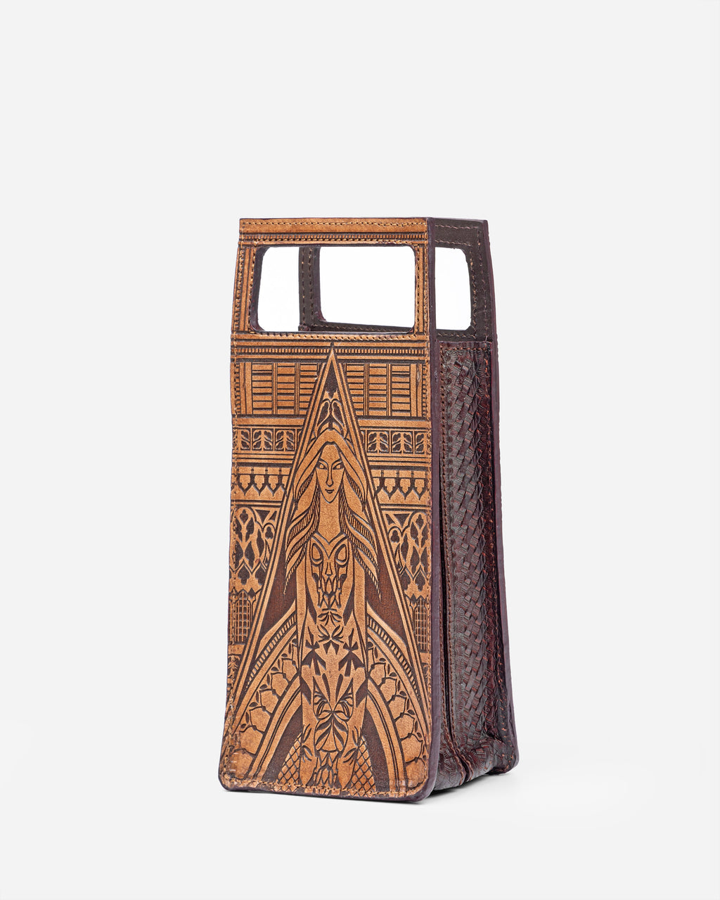 Guardian Angel Handtooled Leather Clutch Bag