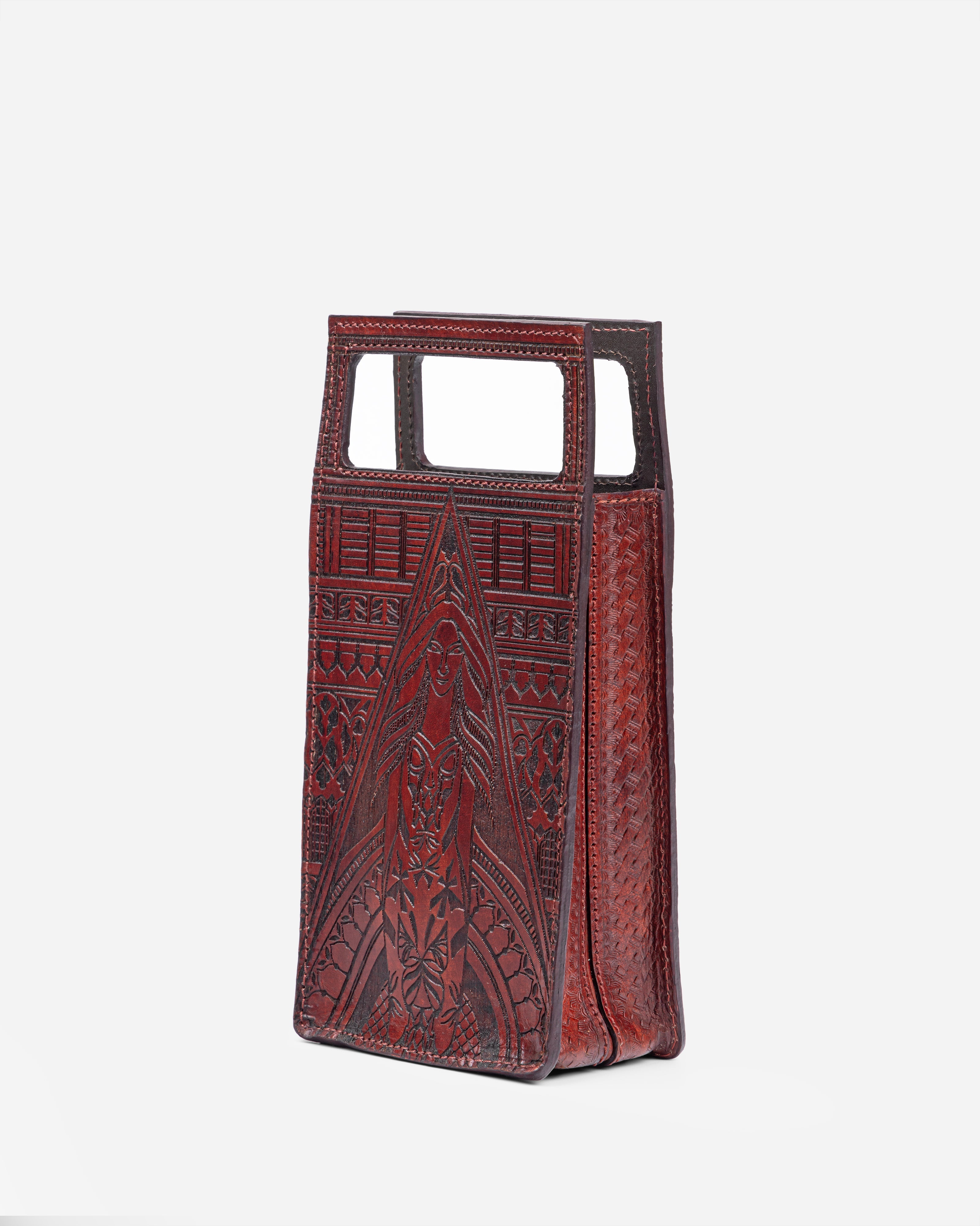 Guardian Angel Handtooled Leather Clutch Bag