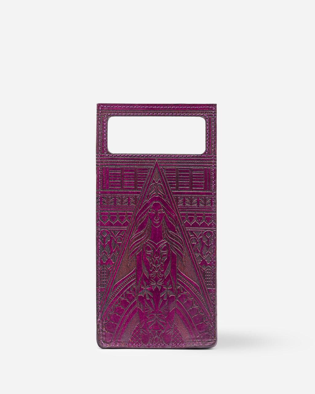 Guardian Angel Handtooled Leather Clutch Bag