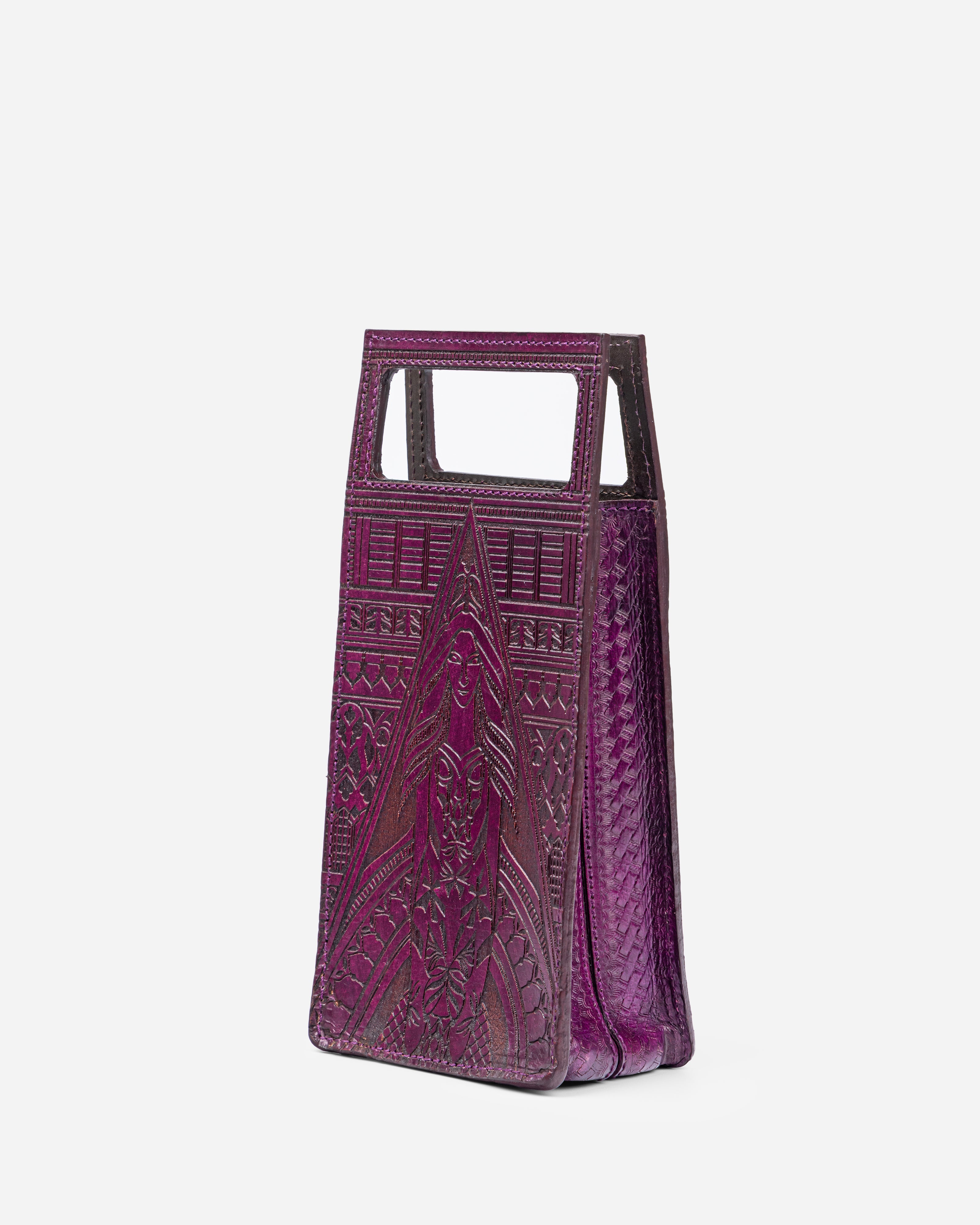 Guardian Angel Handtooled Leather Clutch Bag