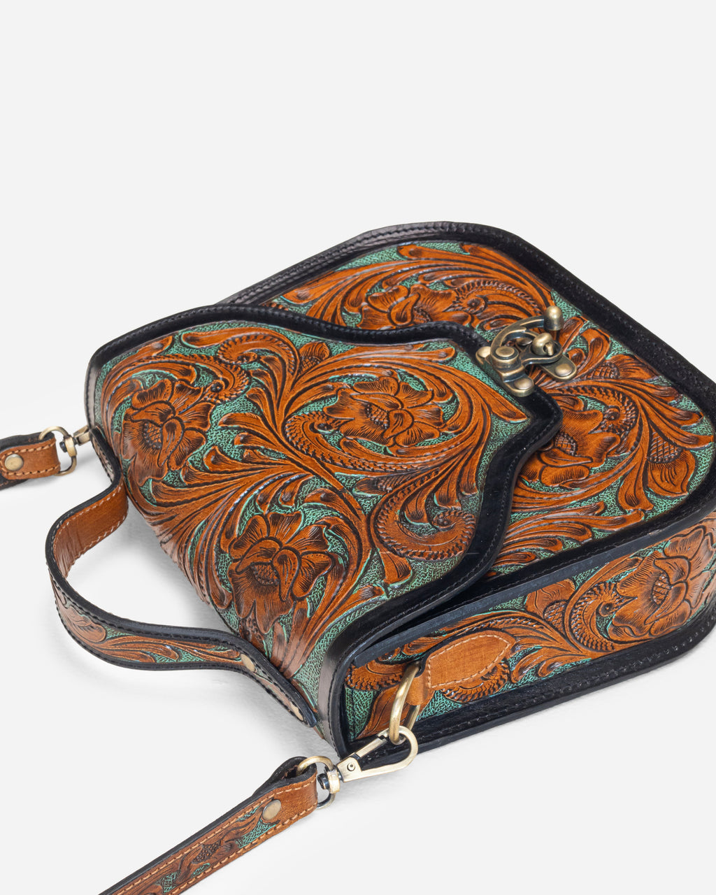 Hand Tooled Leather Crossbody Bag