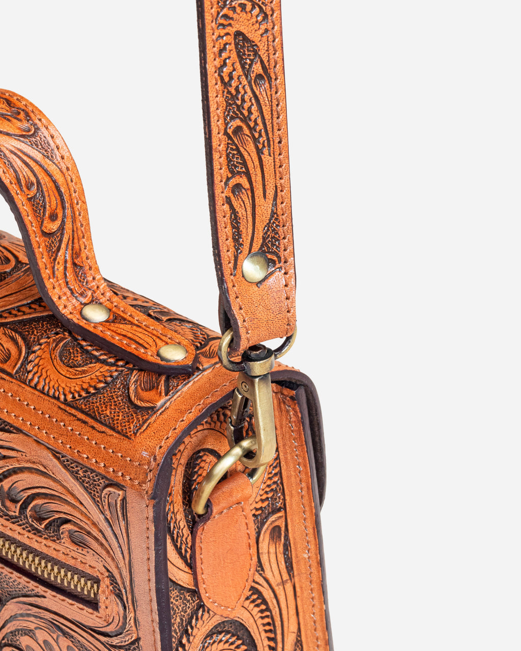 Hand Tooled Leather Crossbody Bag