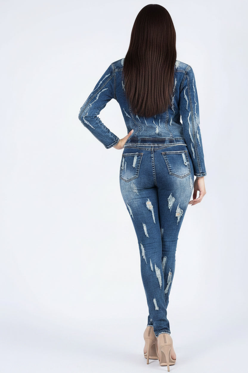 Distressed Denim Set