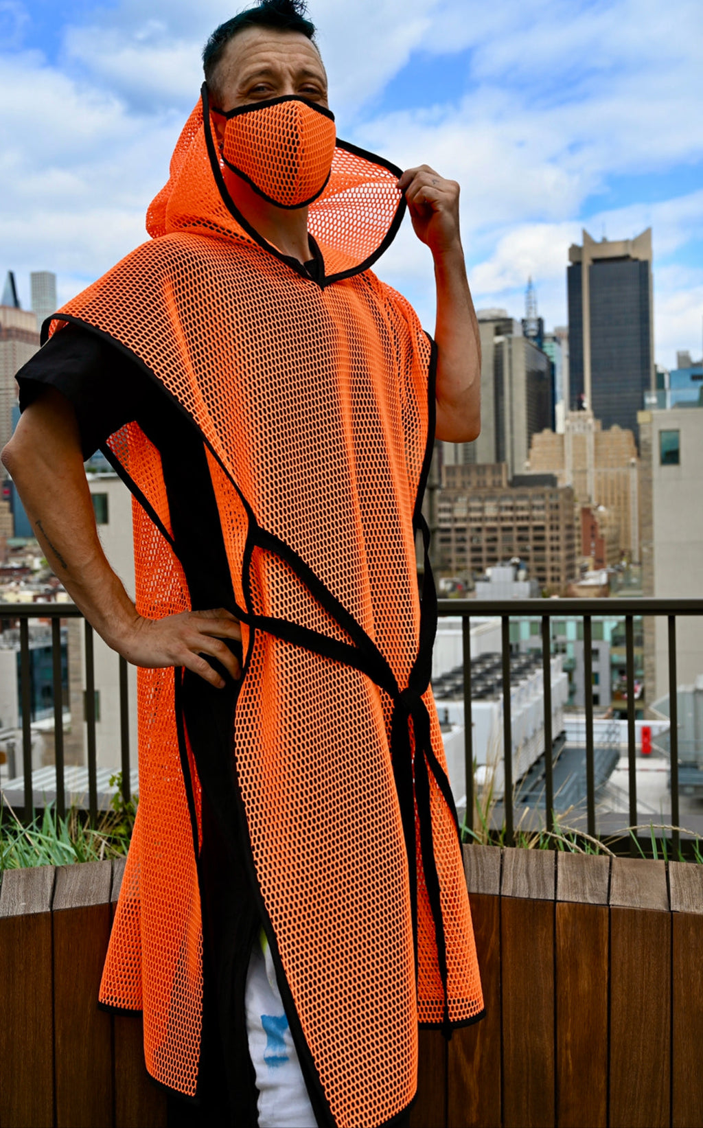 Honeycomb Neon Orange Tunic