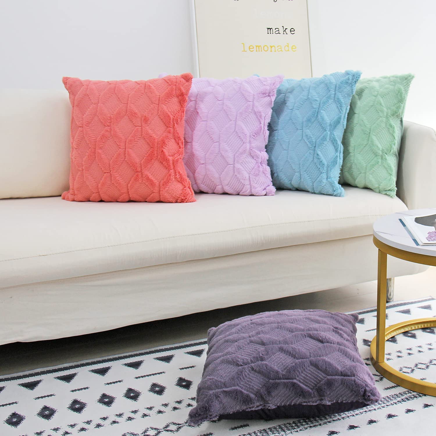 Diamond shaped Plush Throw Pillow (With Insert) size 18"x18"