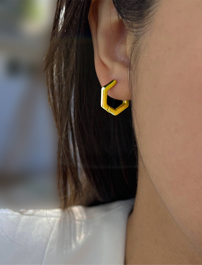 INNOVATE Hexagon Mini Hoop Earrings
