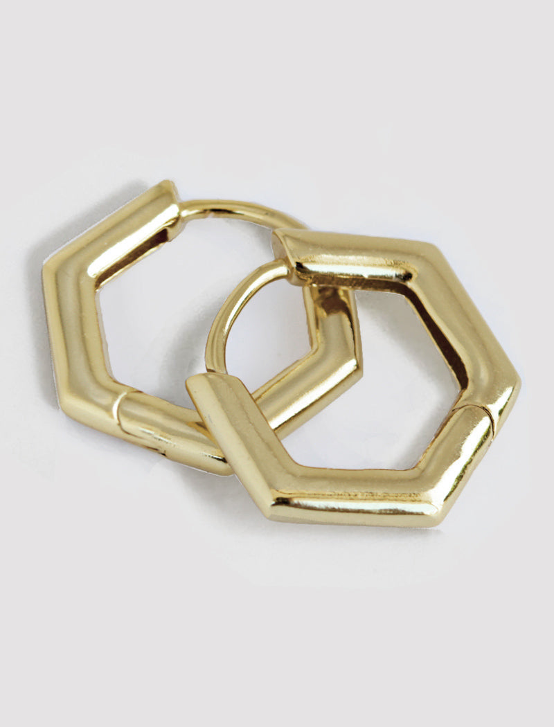 INNOVATE Hexagon Mini Hoop Earrings | Sterling Silver