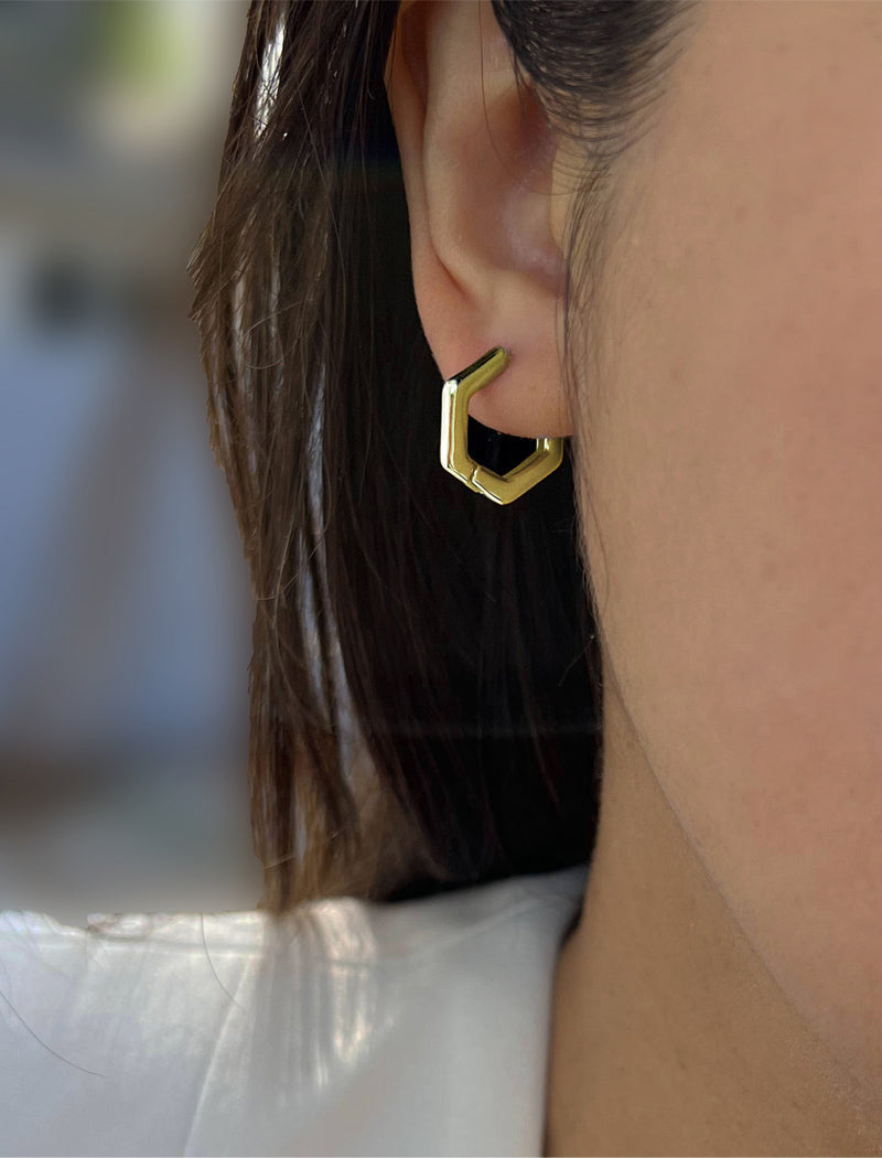 INNOVATE Hexagon Mini Hoop Earrings