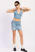 Leah Denim Halter Top