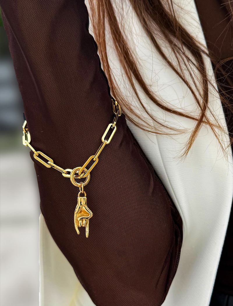 ITALIAN HAND Charm Chain Bracelet