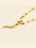 ITALIAN HORN Pendant Link Chain Necklace