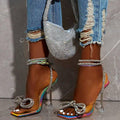 Icon Multicolor Bowknot Pyramid Heels