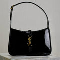 YSL 2025 Le5A7 Bag 25cm Black Gold Patent Leather