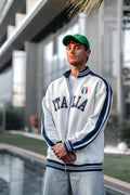 Italia Logo Oversized 3-Thread Fleece-Lined Compact Cardigan