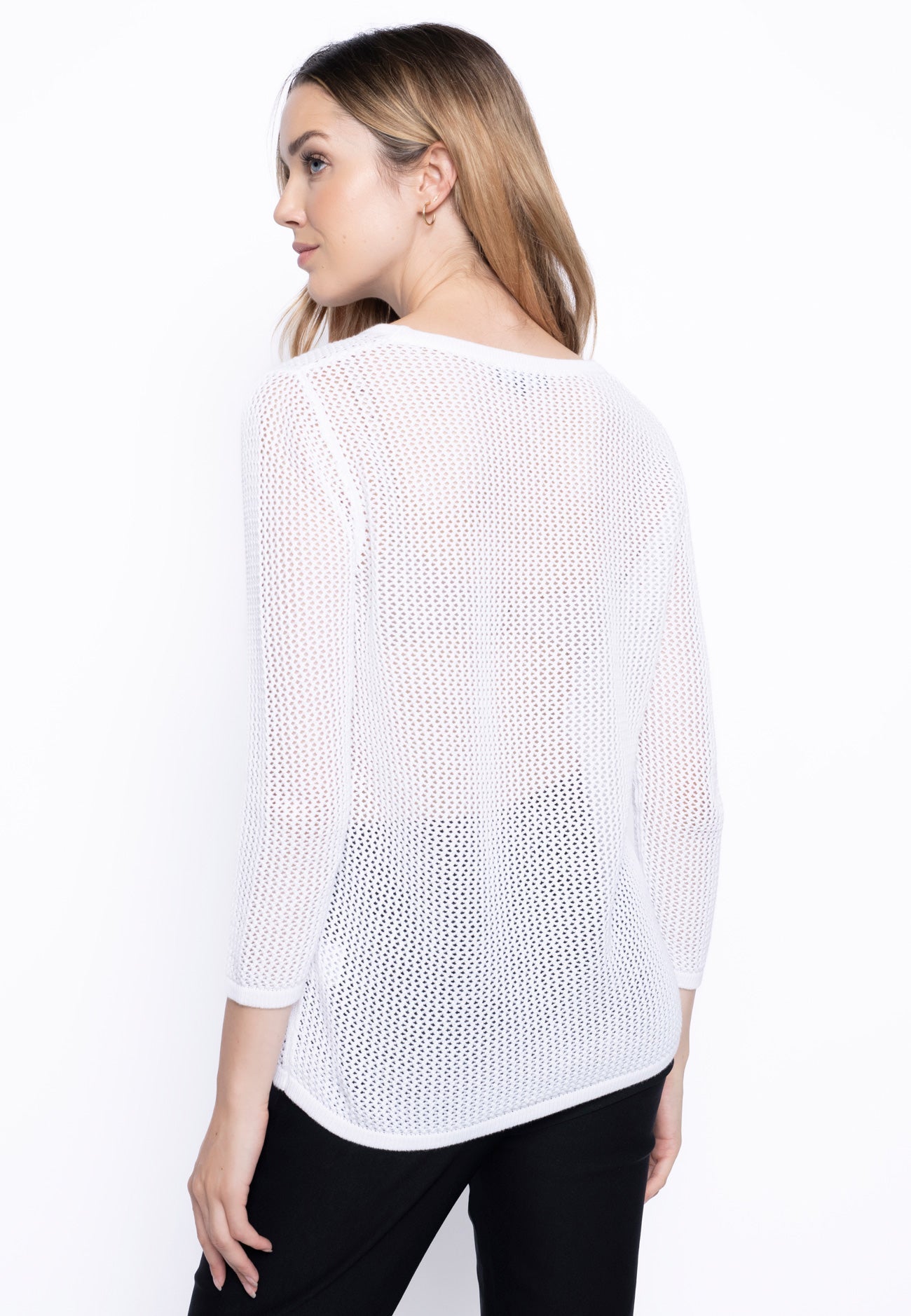 White Knit with Silver Applique Top