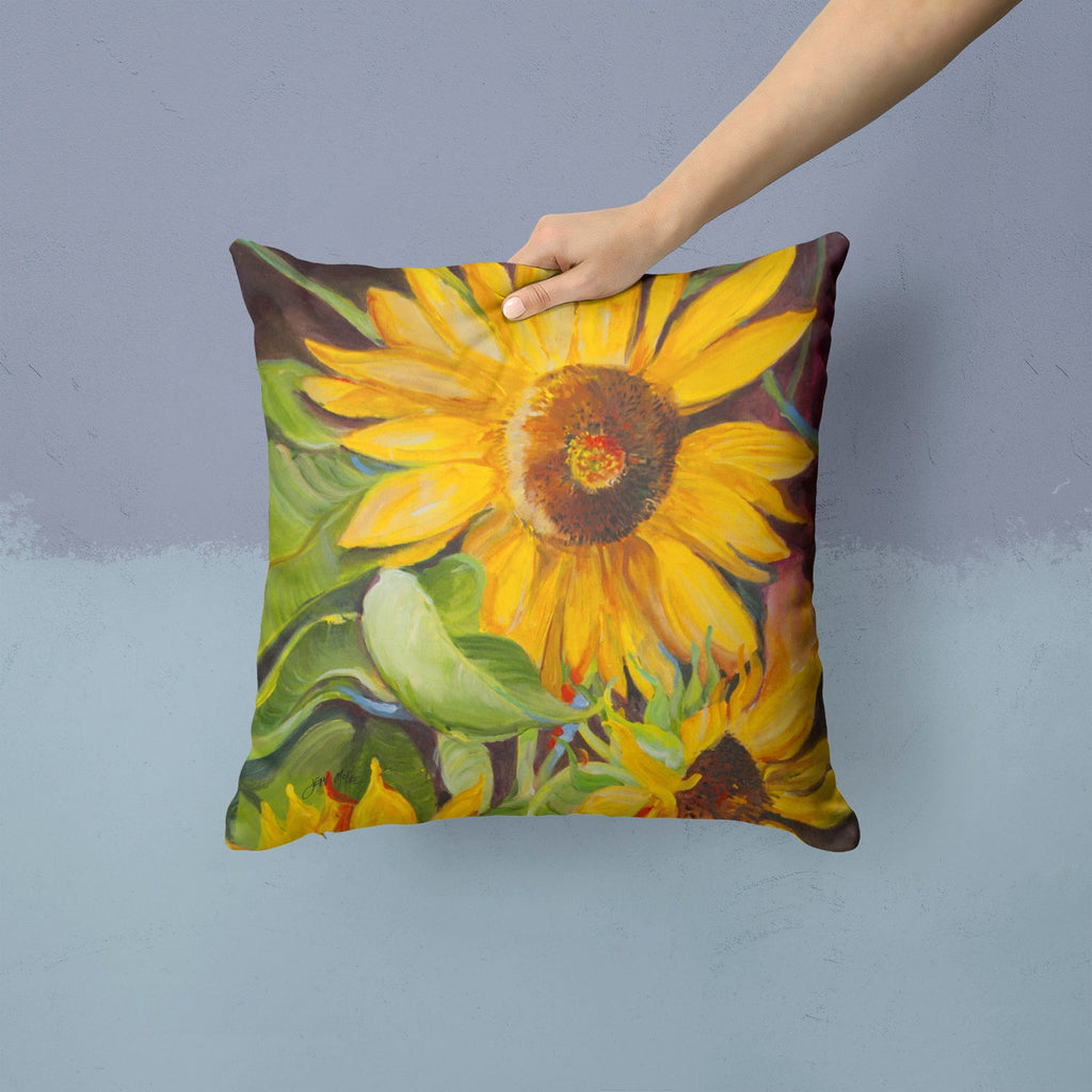 Sunflowers Canvas Throw Pillow - 14x14 Decorative Pillow – Art for Your Home & Patio JMK1265PW1414