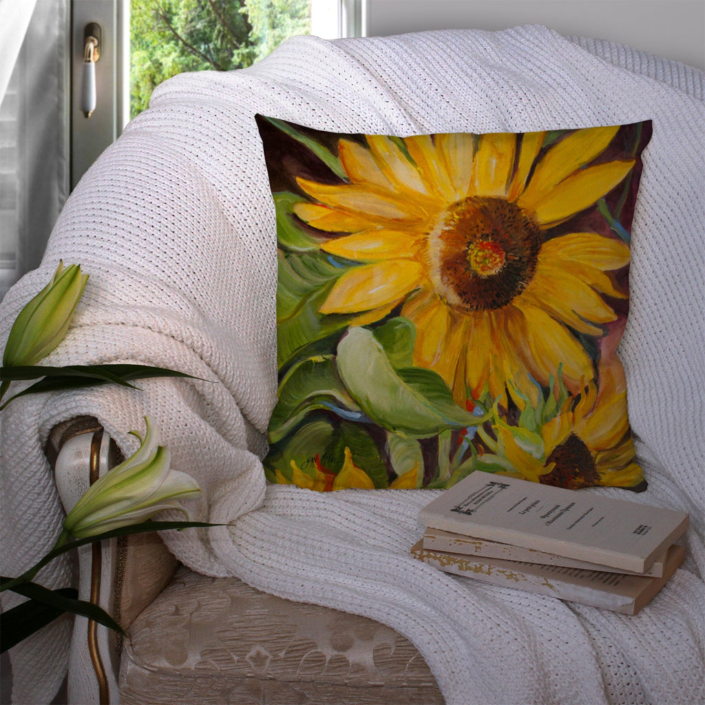 Sunflowers Canvas Throw Pillow - 14x14 Decorative Pillow – Art for Your Home & Patio JMK1265PW1414