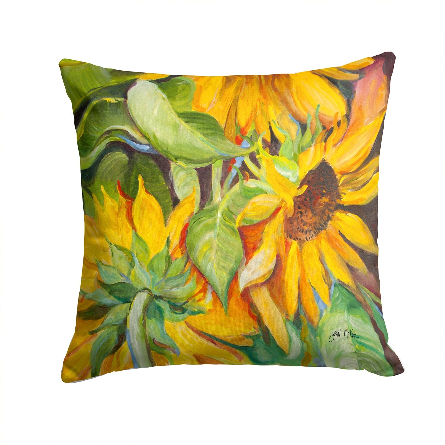 Sunflowers Canvas Throw Pillow - 14x14 Decorative Pillow – Art for Your Home & Patio JMK1266PW1414