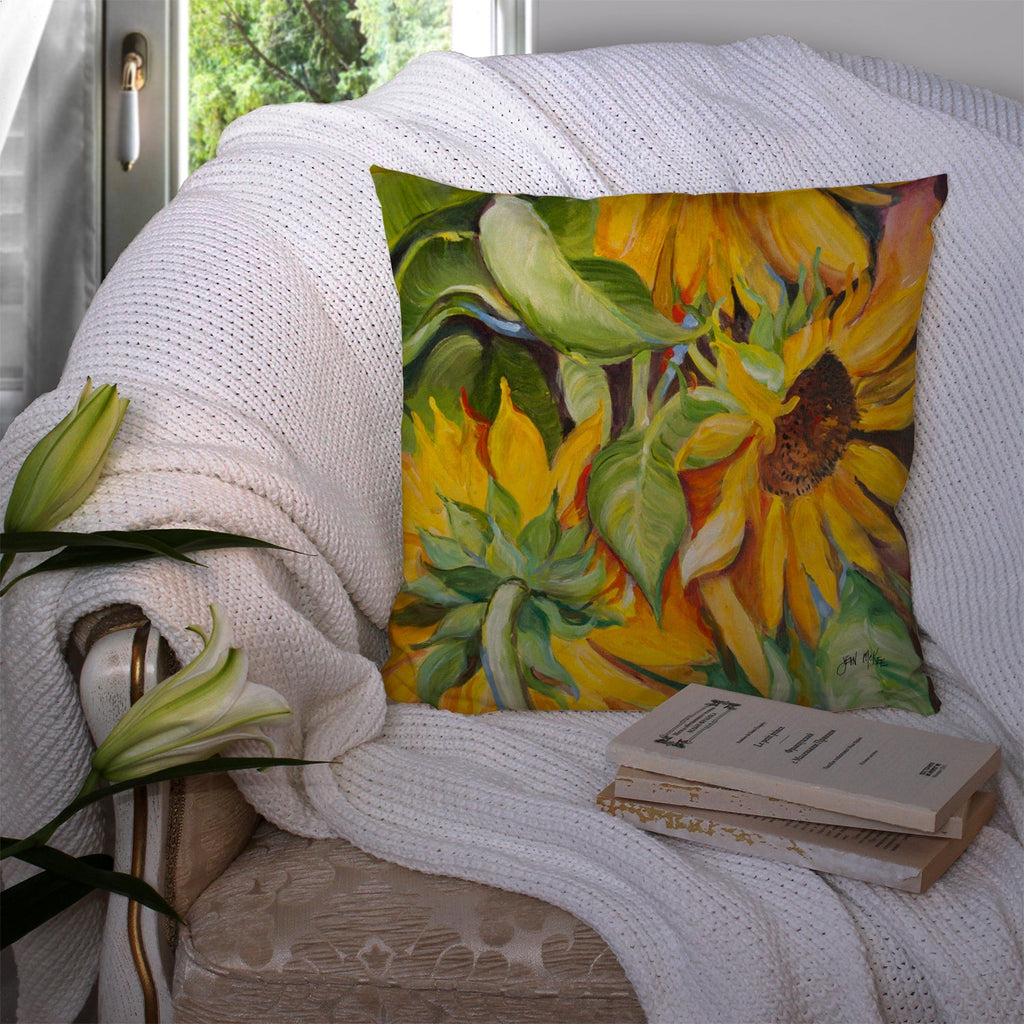 Sunflowers Canvas Throw Pillow - 14x14 Decorative Pillow – Art for Your Home & Patio JMK1266PW1414