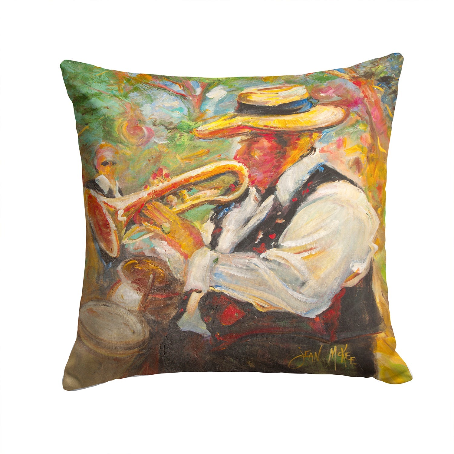 Jazz Trumpet Canvas Throw Pillow - 14x14 Decorative Pillow – Art for Your Home & Patio JMK1276PW1414