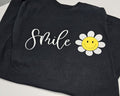 Smile Shirt with Puff Flower - Positive Vibes T-Shirt