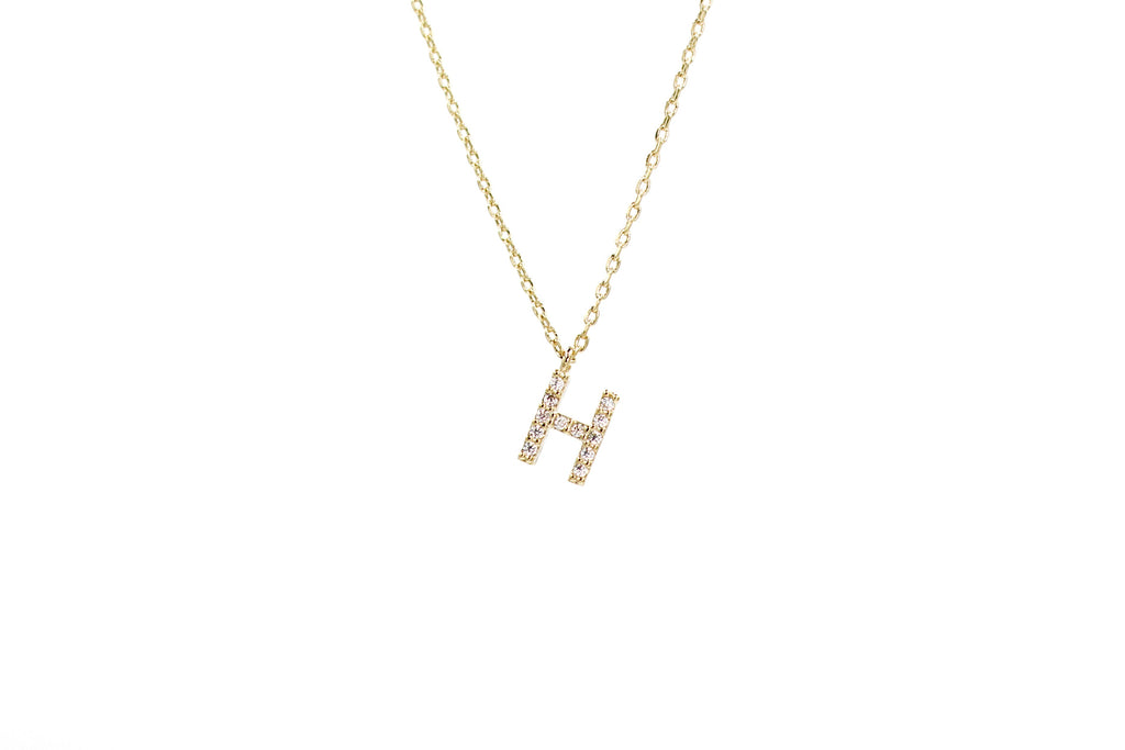 Cubic Zirconia Letter Necklace