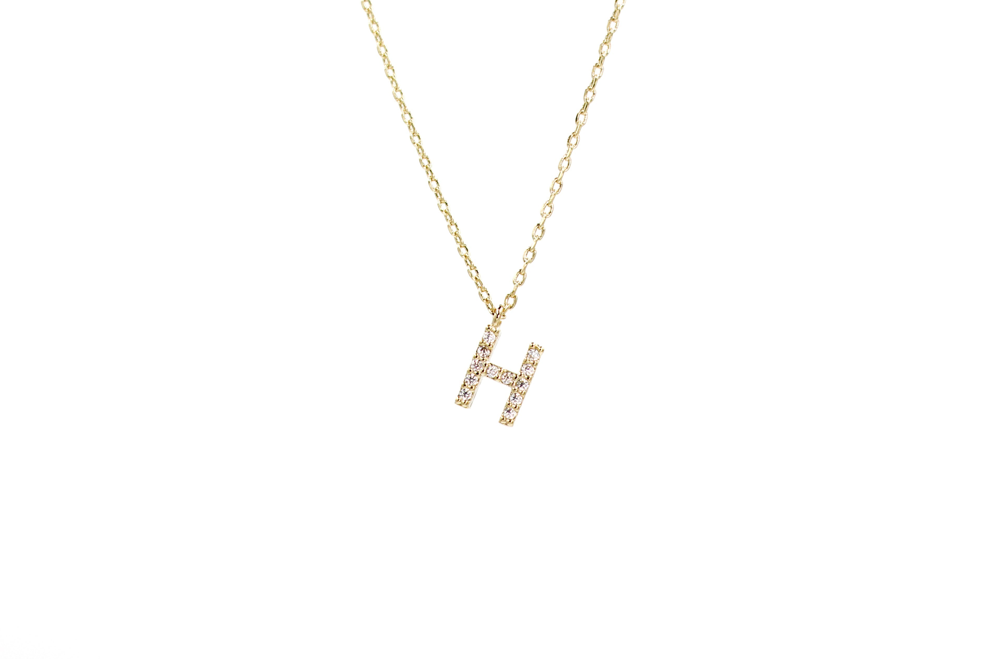 Cubic Zirconia Letter Necklace