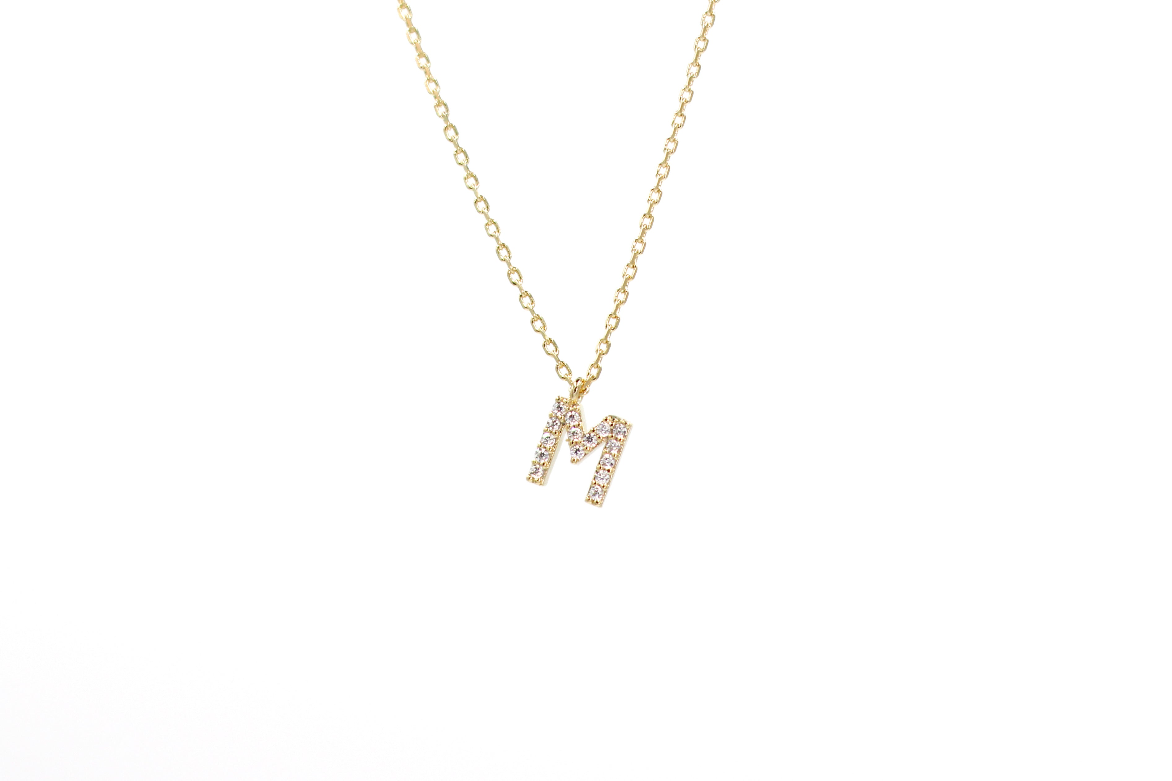 Cubic Zirconia Letter Necklace