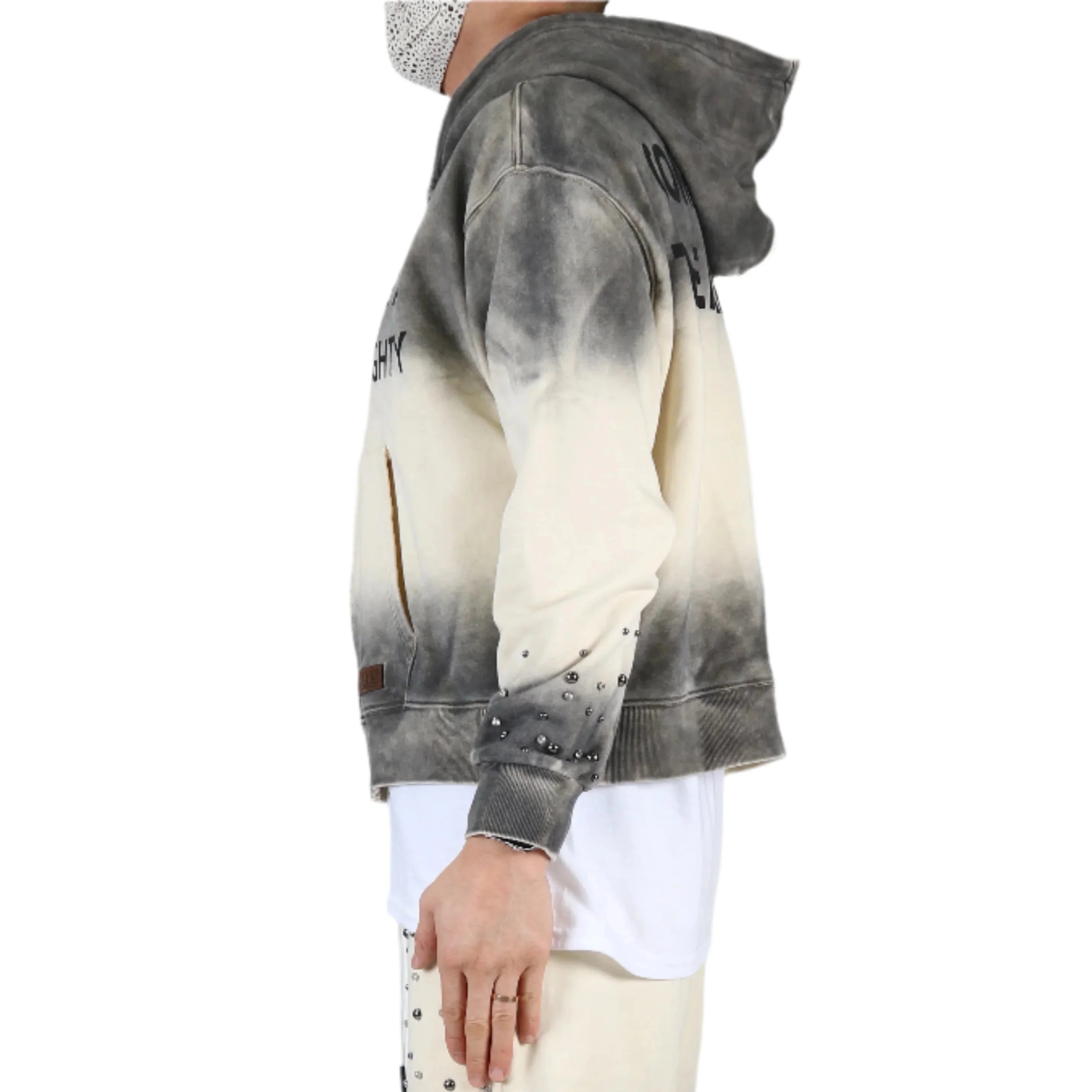 NOEL French Terry Long Sleeve Crop Top Full Zip Hoodie