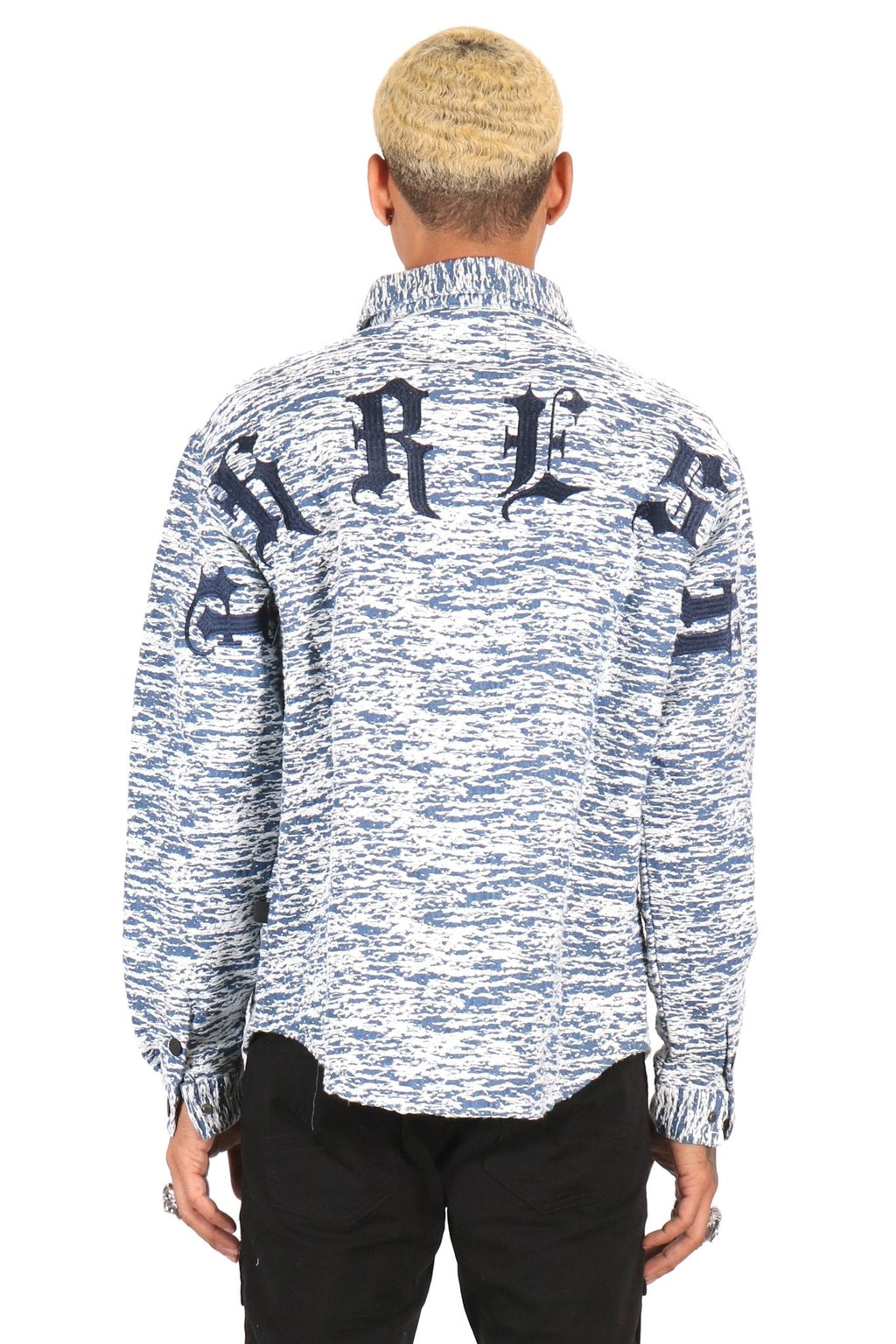 ROX Men's mixed jacquard texture shirt