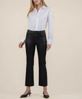 Kelsey Coated High Rise Ankle Flare Raw Hem