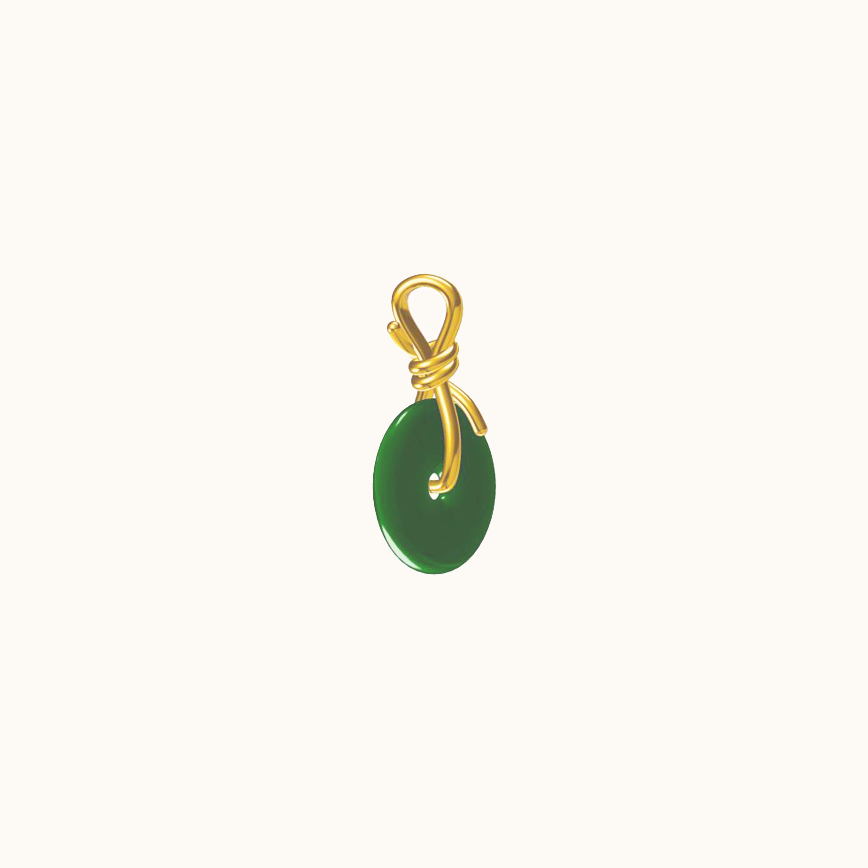 Knot Necklace with Green Jade