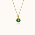 Knot Necklace with Green Jade