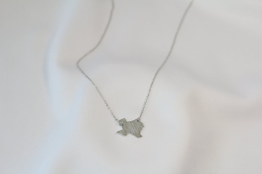Texas State Map Necklace - Matte Polish