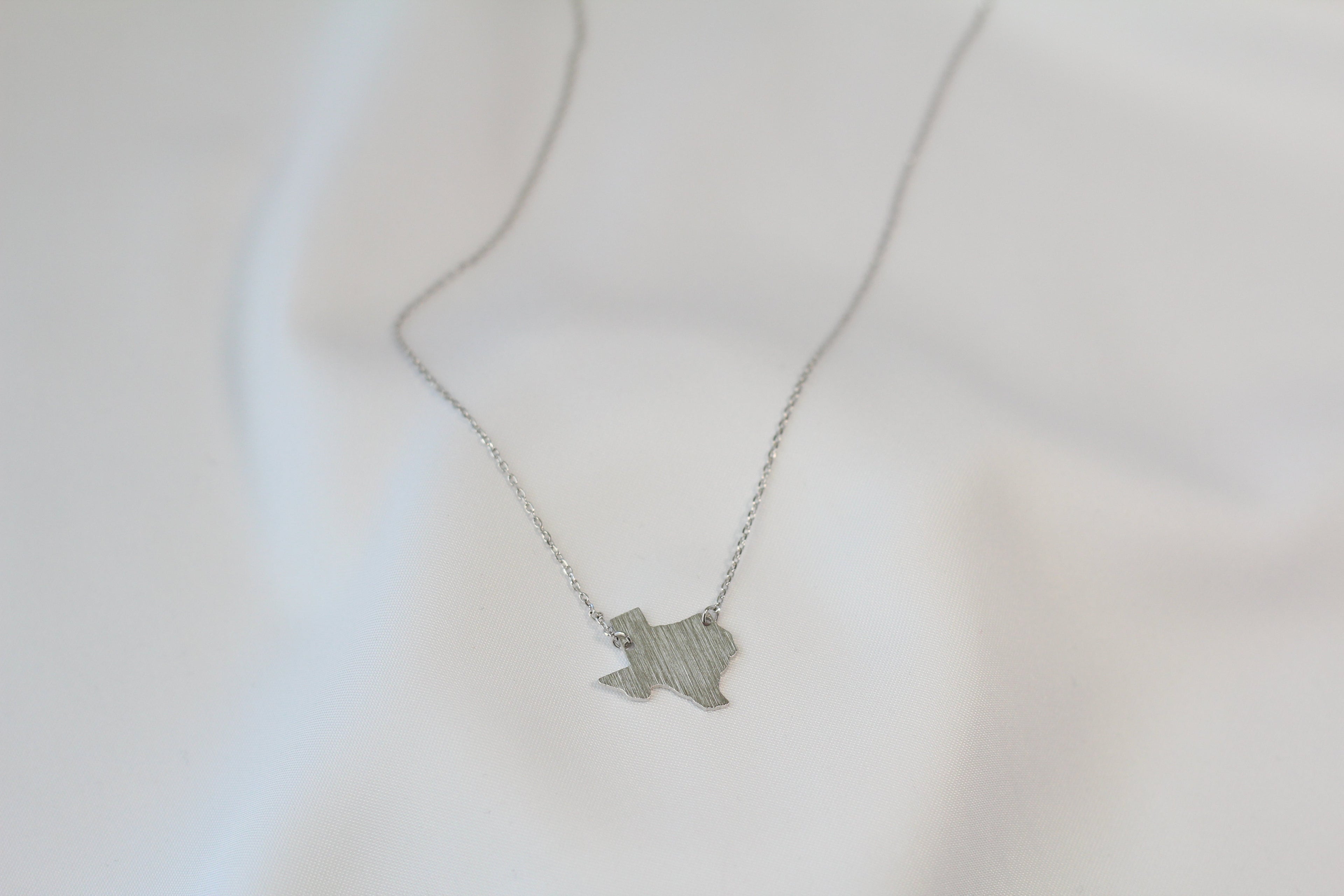 Texas State Map Necklace - Matte Polish