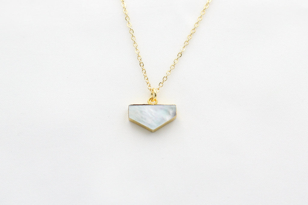 Pentagon Mother of Pearl Pendant Necklace