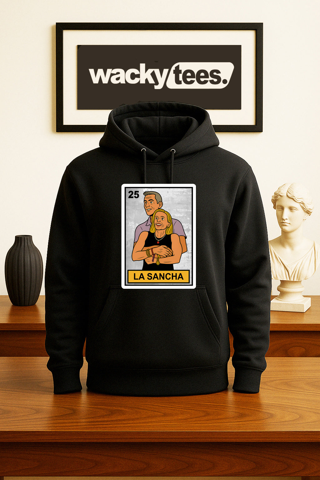 La Sancha Loteria Caught on Kiss Cam Funny Mexican Bingo Card Graphic Tee Shirt