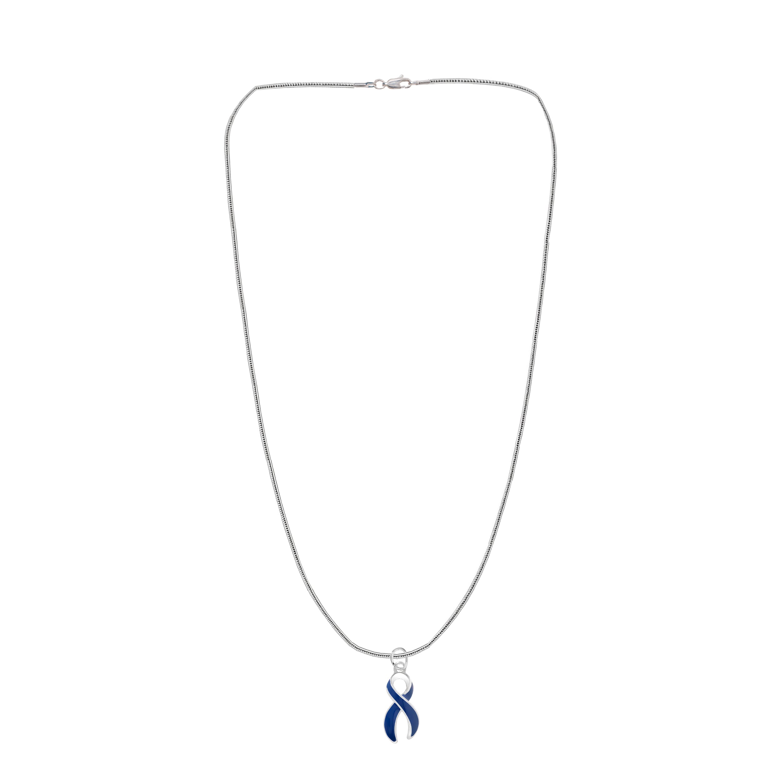Large Dark Blue Ribbon Necklaces
