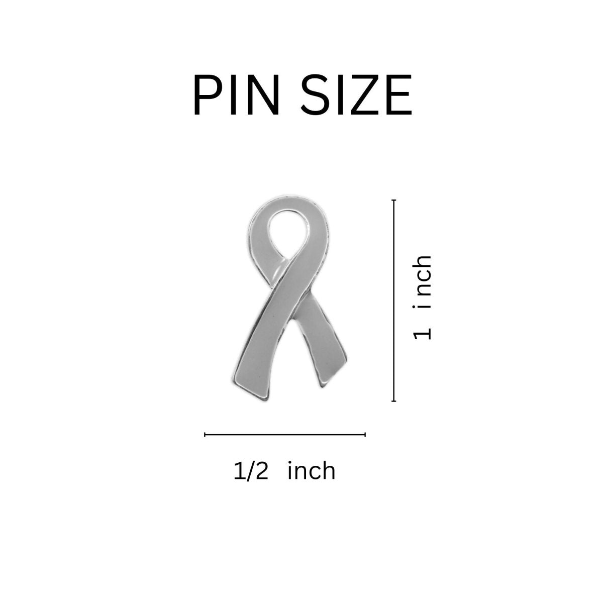 Large Flat Gray Ribbon Pins