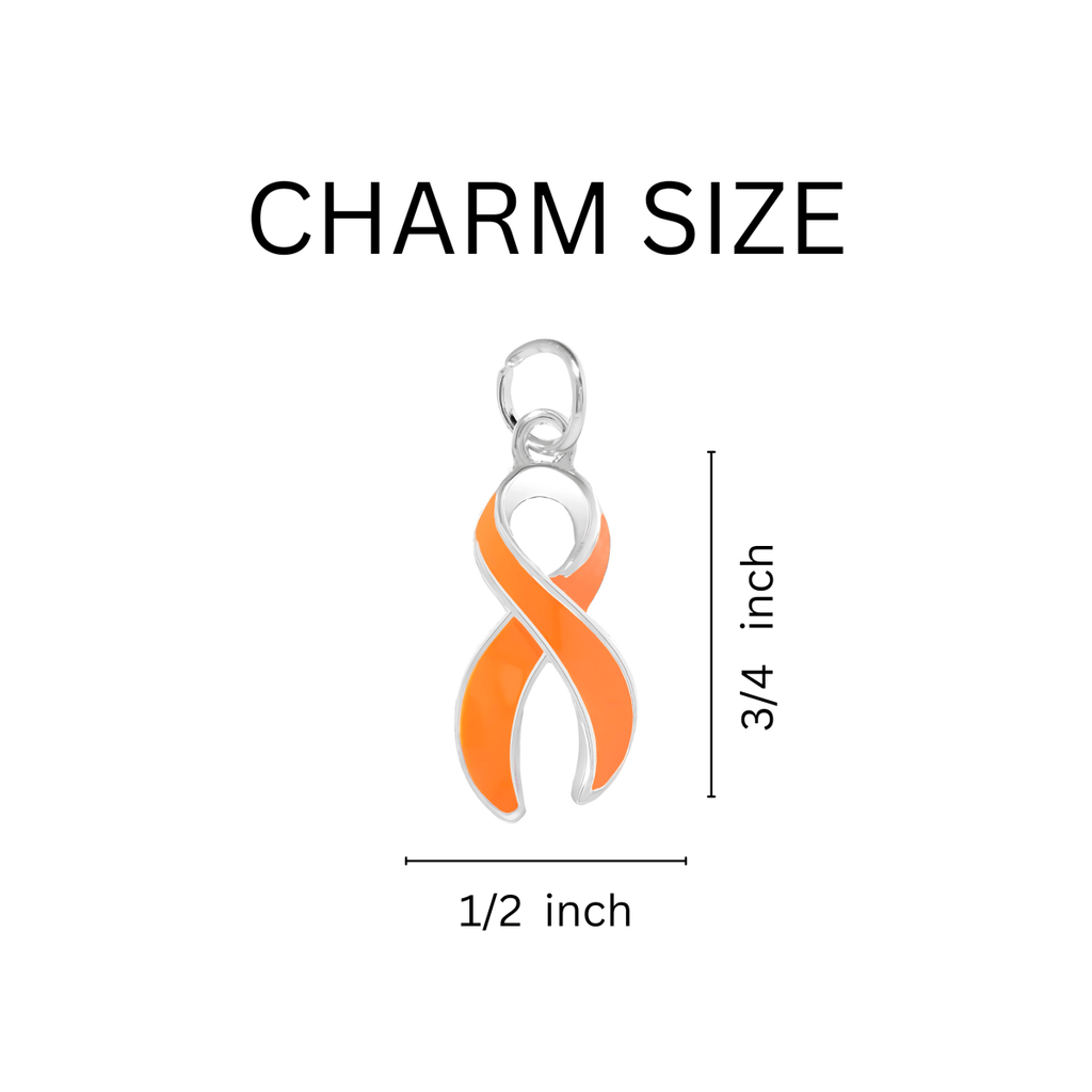 Large Orange Ribbon Charms