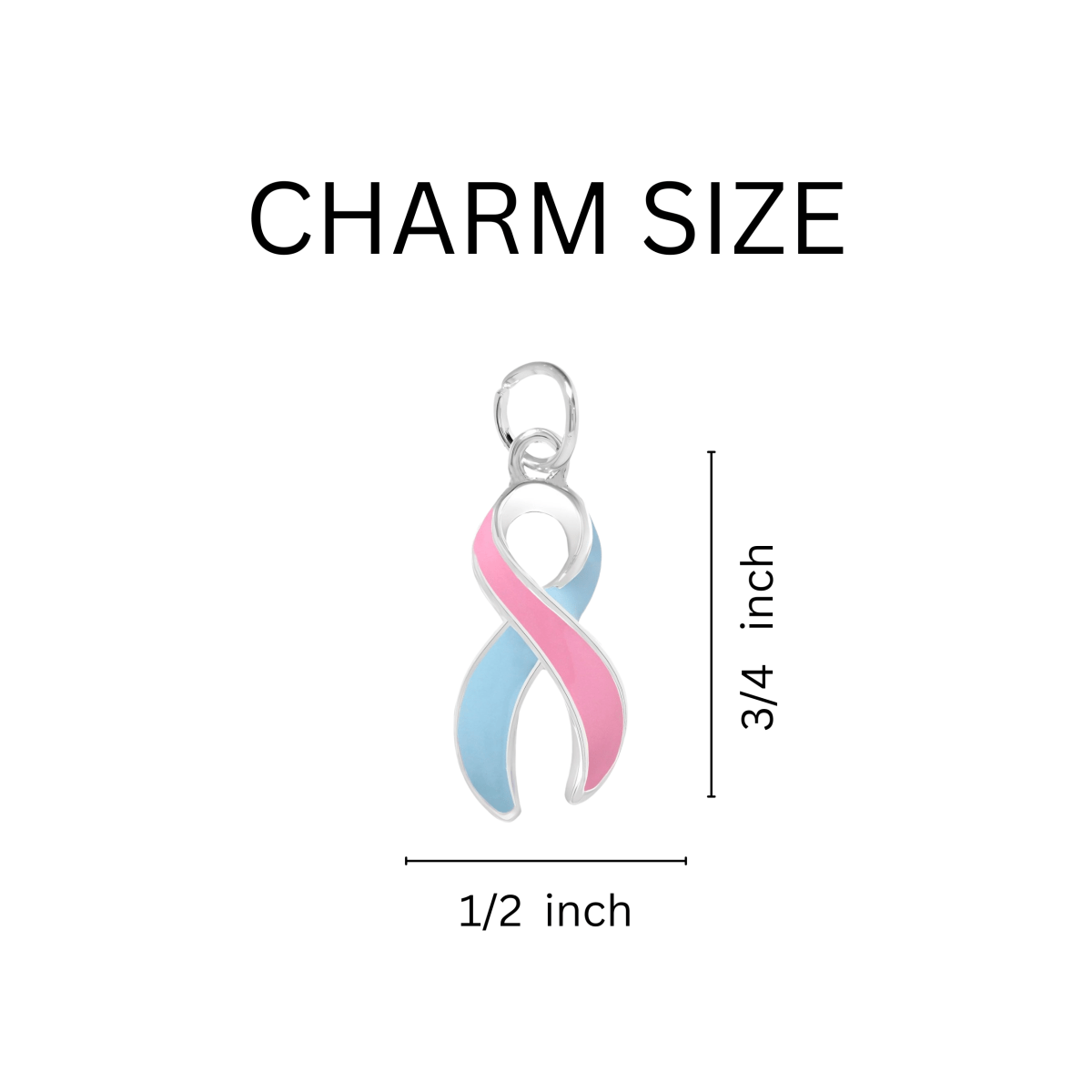 Large Pink & Blue Ribbon Charms