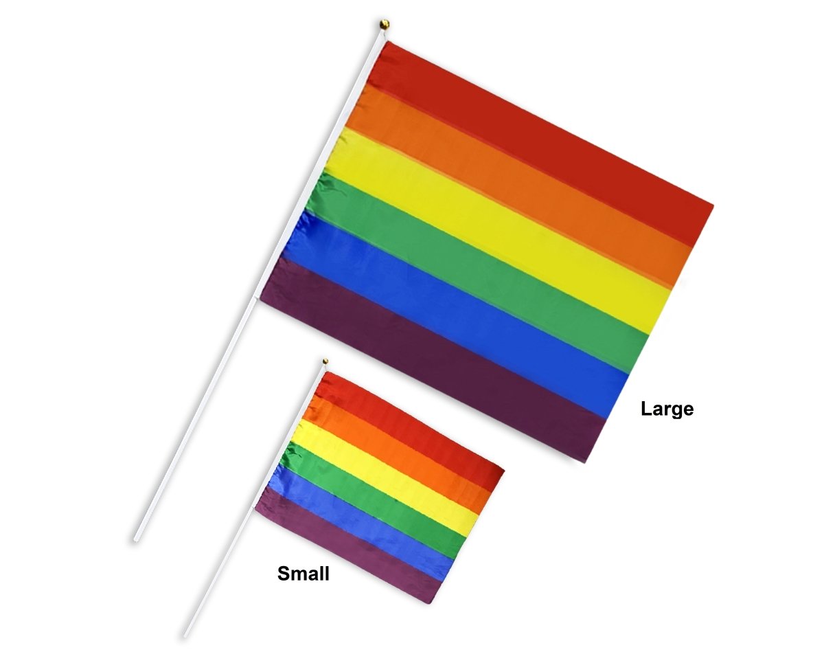 Large Rainbow Flags on a Stick